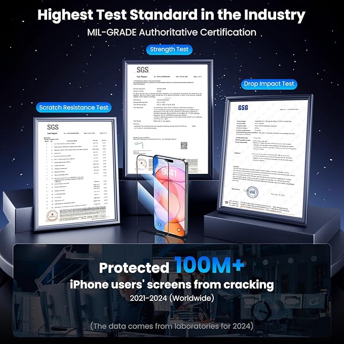 Uyiton UnBreak-Glass for iPhone 15 Pro Max Screen Protector, Full Coverage Case - Image 2
