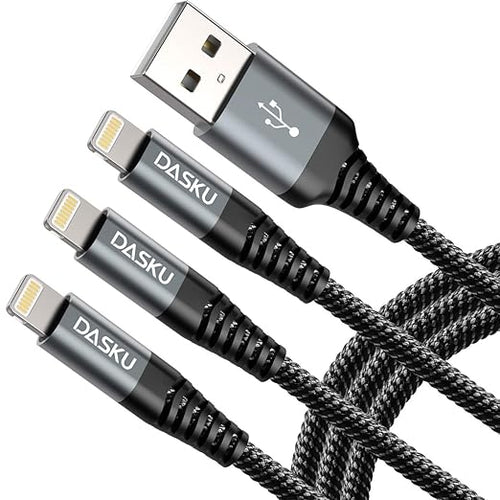 10 Ft iPhone Charger Cord 3Pack Long MFi Certified Lightning Cable 10 Feet by Dasku