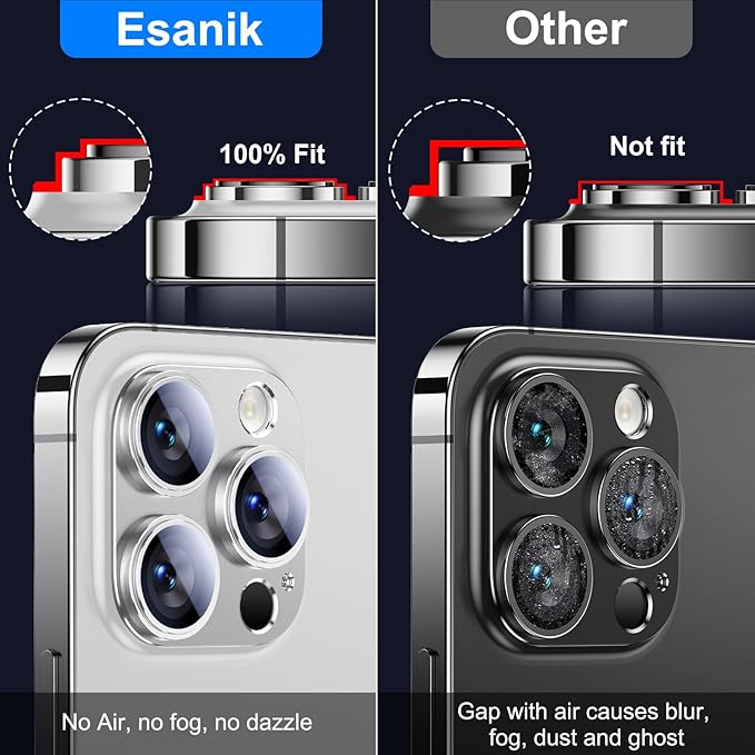 Esanik 2023 Upgrade 2 Pack for iPhone 14 Pro/iPhone 14 Pro Max Camera Lens - Image 3