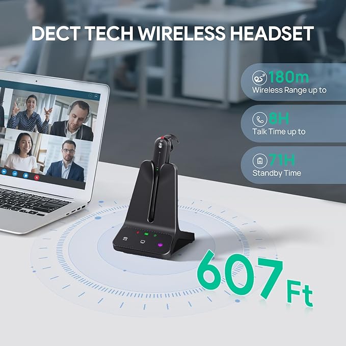 Yealink Wireless DECT Headset WH63 E2, Teams Certified, Single Ear Convertible - Image 2