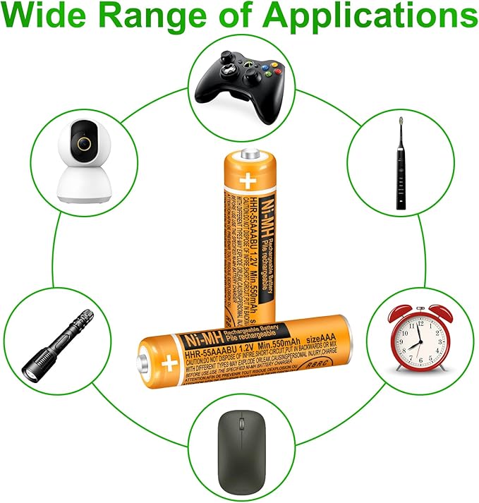 6 Pack HHR-55AAABU NI-MH Rechargeable Battery 550mAh AAA 1.2V Batteries - Image 5
