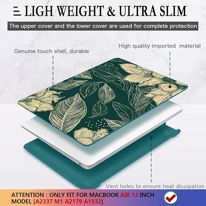 CISSOOK Compatible with MacBook Air 13 inch Case 2022 2021 2020-2018 Release M1 - Image 4
