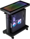 EUREKA ERGONOMIC Height Adjustable Computer Tower Stand, Illuminated Glass by EUREKAERGONOMIC