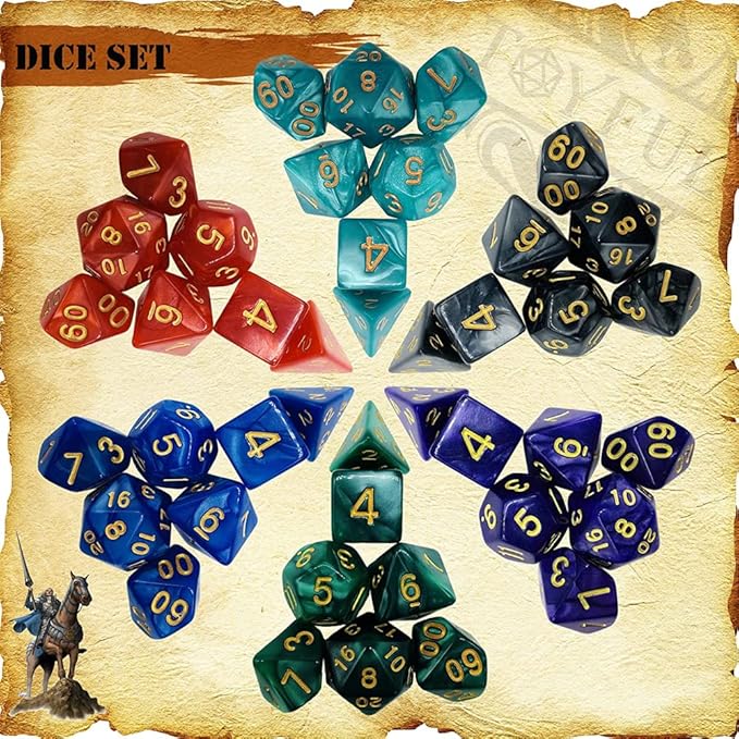 DND Dice Set 42 Pcs Polyhedral Dungeons and Dragons Rolling Dice - Image 2