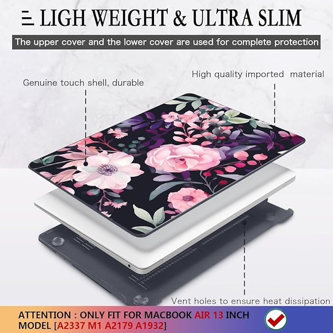 CISSOOK Compatible with MacBook Air 13 inch Case M1 2021 2020-2018 Release - Image 4