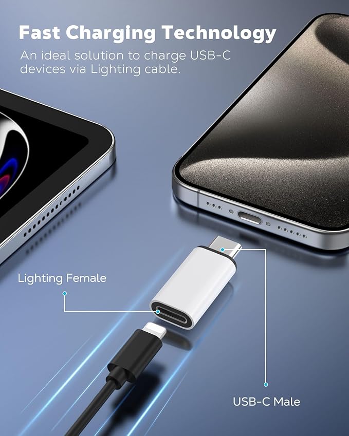 MoKo Lightning to USB C Adapter 2Pack, NOT - Image 3
