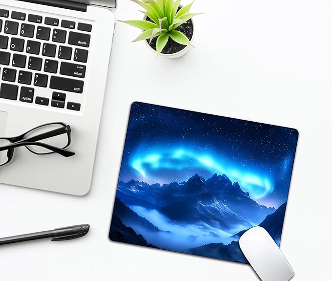 Blue Aurora Mountains Mouse Pads - Image 6