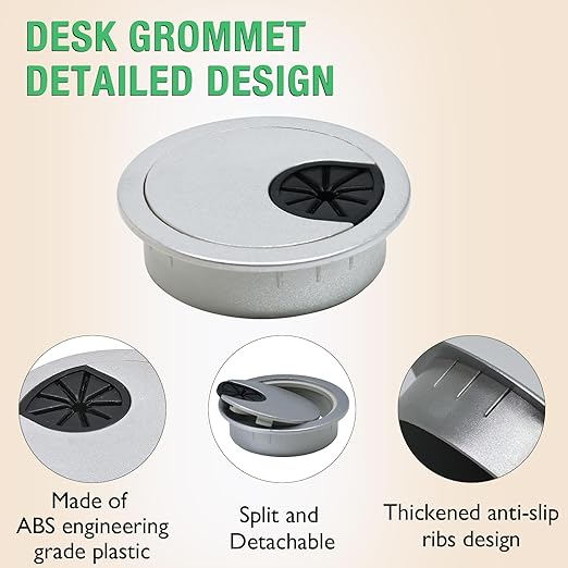 10 Pcs Desk Grommet 2-1/16" / 53 mm, Desk Cord Hole Cover, Cable Grommet ABS - Image 4
