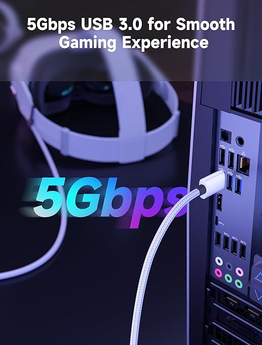 JSAUX Link Cable with 18W Charging 16ft, Compatible with Oculus Meta Quest 3S/ - Image 5