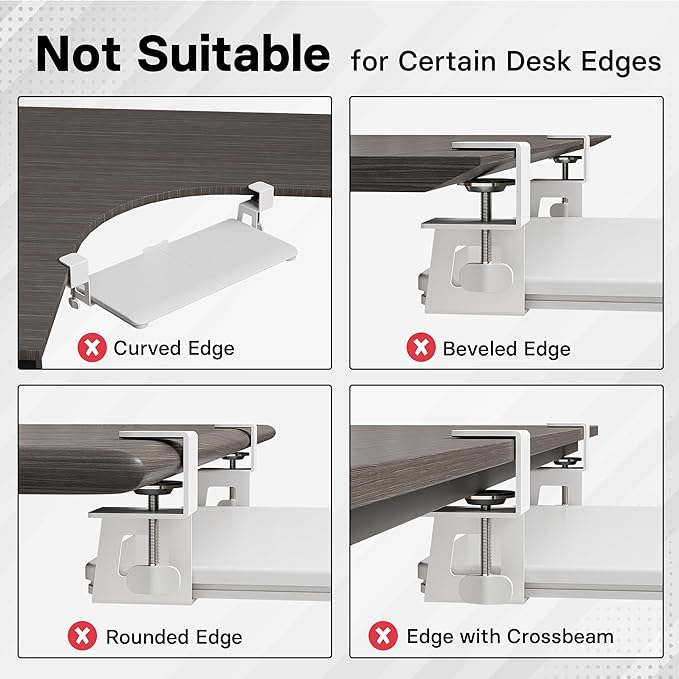 BONTEC KMT01-PJ Under Desk Keyboard Tray, Pull-Out Keyboard & Mouse Platform - Image 3