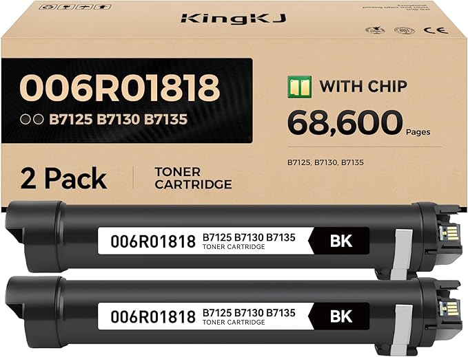 Versalink B7125 B7130 B7135 Black High Capacity Toner Cartridge 2-Pack by KingKJInkToner