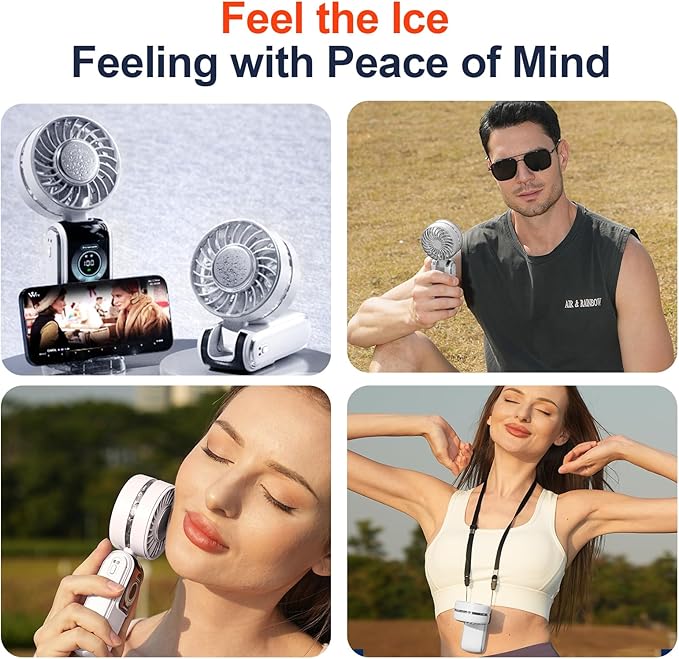 Blows Cold Air Portable Handheld Fan - Image 7