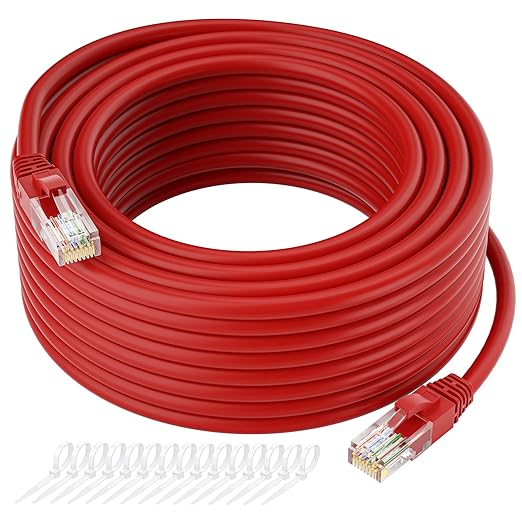 Cat5e Ethernet Cable 125 FT, Cat 5e Internet Cable, Standard RJ45 Connector by Kxable
