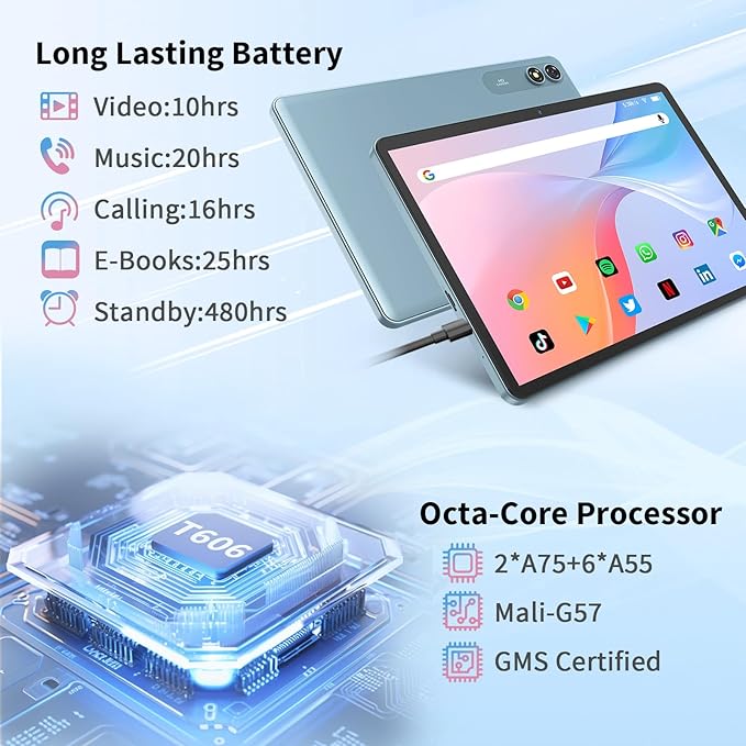 Android Tablet with Keyboard, 10 inch Android 15 tablet, 24GB RAM 128GB ROM - Image 3