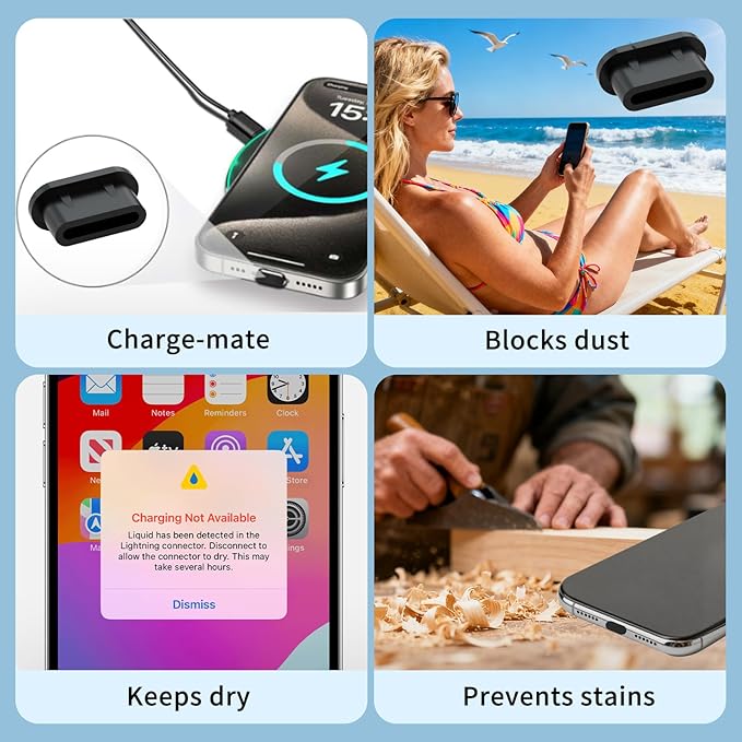 USB C Dust Plug, Silicone Anti Dust Port Cover Type C Charging Port Protectors - Image 5