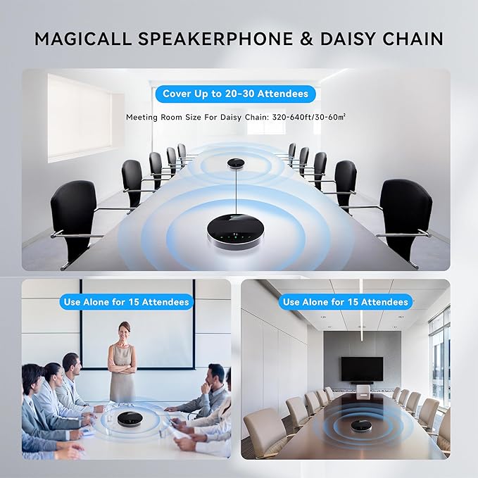 Tenveo MagiCall-EX Bluetooth Conference Speakerphone, Daisy Chain/Use Alone up - Image 7