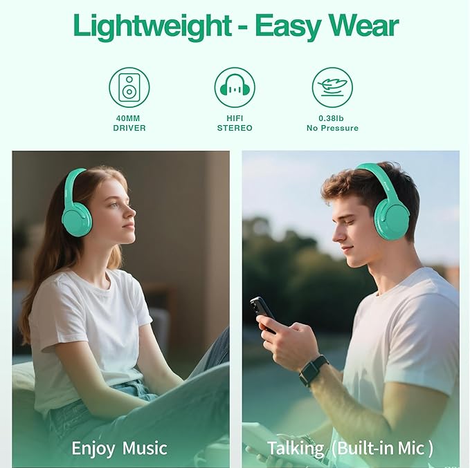 MIDOLA Bluetooth Headphones Over Ear 68H Playtime 6 EQ Wireless Headset - Image 3