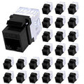 RJ45 Cat6 Keystone Jacks 25-Pack, Ethernet Keystone Jack, 180 Degree Punch-Down by Unknown