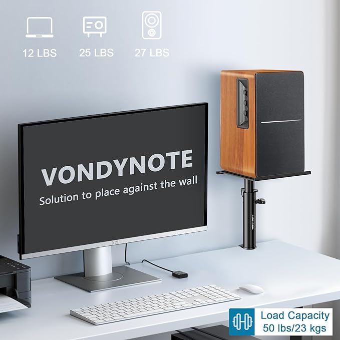 Set of 2 Studio Monitor Stands Desk Clamp Desktop Speaker Stands - Image 7