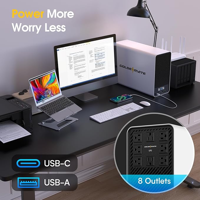1500VA/1200W Lithium UPS Battery Backup and Surge Protector, Backup Battery - Image 5