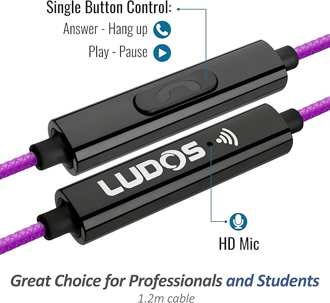 LUDOS Clamor Wired Earbuds in-Ear Headphones, 5 Years Warranty, Earphones - Image 6