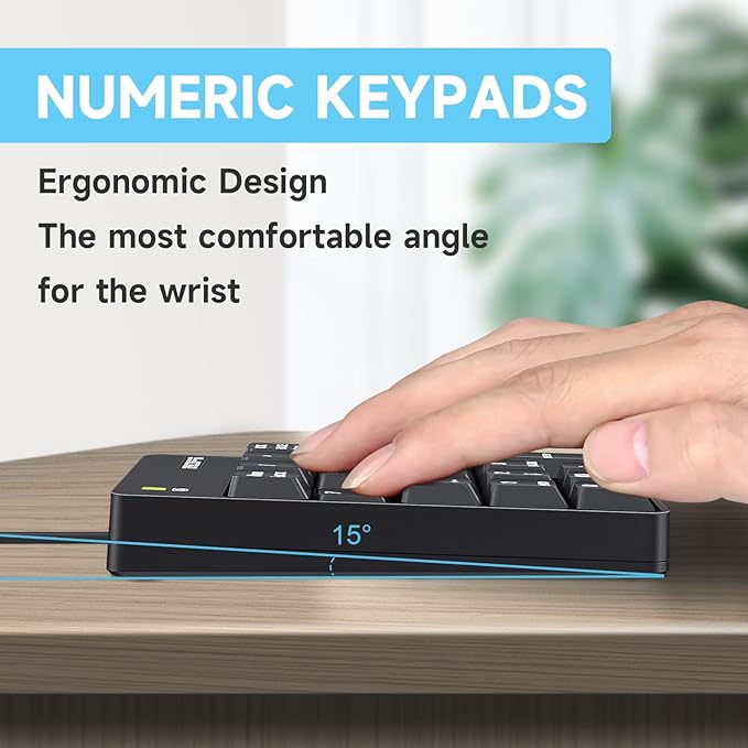 MOFII Wired Number Pad Numeric Keypad Silent 19 Keys USB Numpad, Portable - Image 4