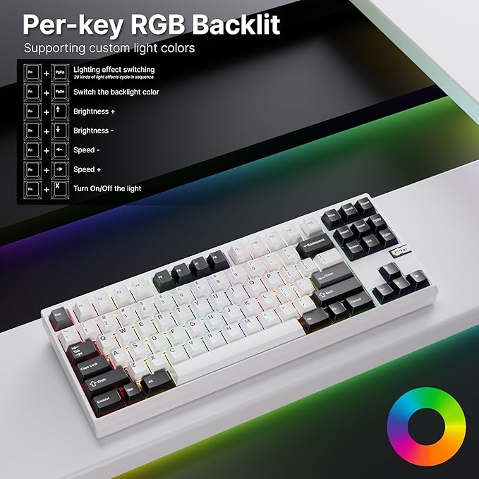 Chilkey ND TKL Aluminum Mechanical Keyboard, 87 Keys Tenkeyless Wireless Gaming - Image 8