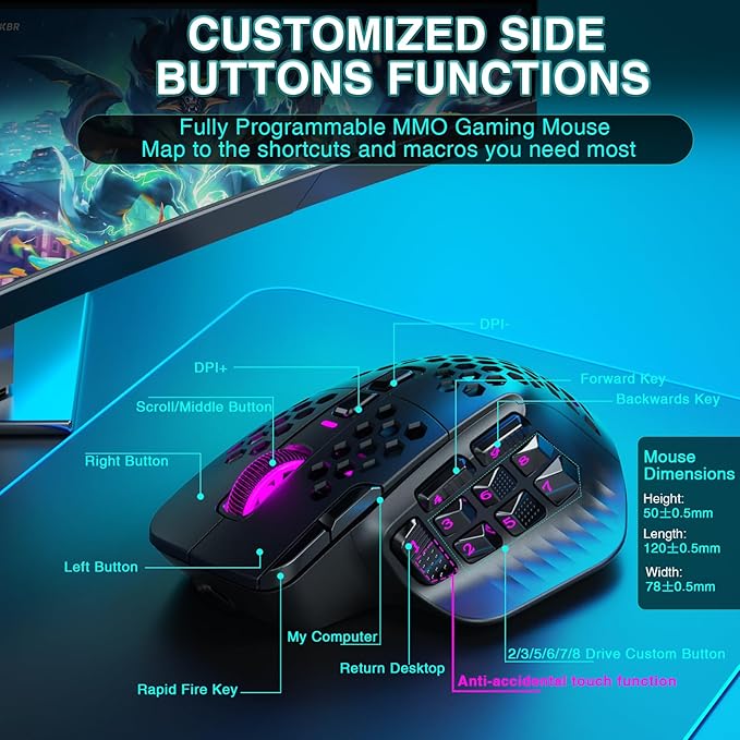 SM809 Pro Wireless MMO Gaming Mouse - Image 5