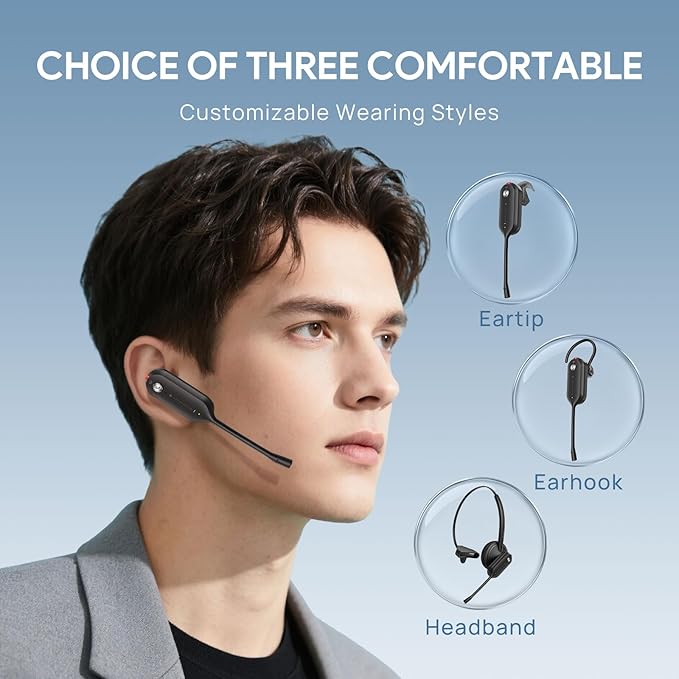 Yealink Wireless DECT Headset WH63 E2, Teams Certified, Single Ear Convertible - Image 5
