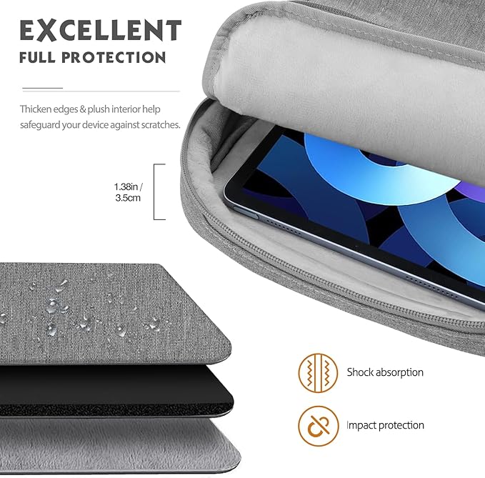 MoKo 12.9 Inch Tablet Sleeve Bag Carrying Case - Image 3