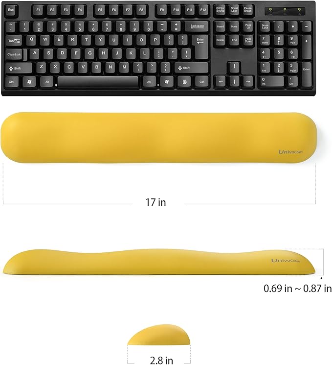 UnivoColors Design-Wave Set of Wrist Rest, Artificial Sheepskin+Memory - Image 5