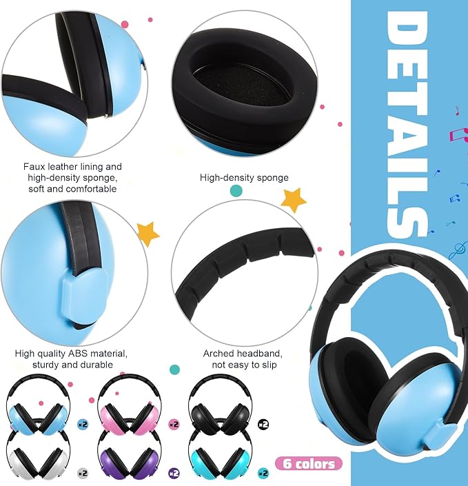 Amylove 12 Pcs Baby Noise Cancelling Headphones Ear Protection Ear Muffs Bulk - Image 3