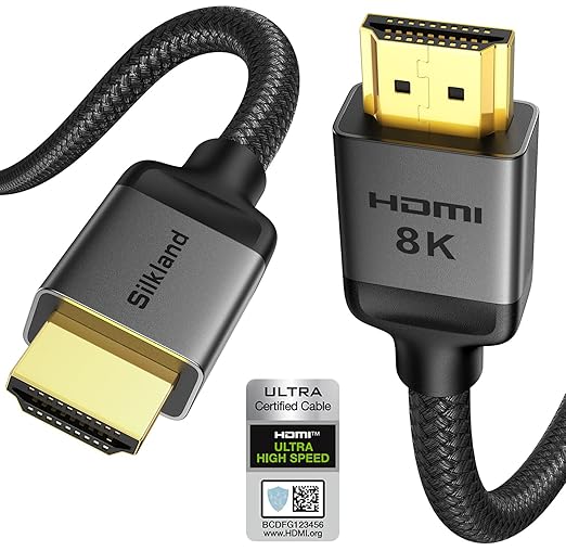 Silkland HDMI eARC/ARC Cable 3.3FT, 8K Certified Ultra High Speed HDMI 2.1 by Silkland