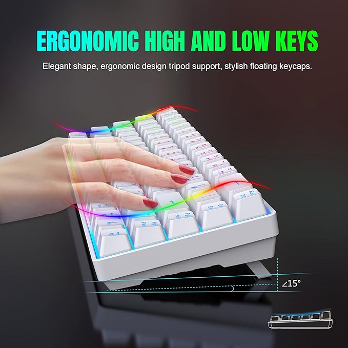 Snpurdiri 60% Wireless Gaming Keyboard and Mouse Combo, LED Backlit - Image 4