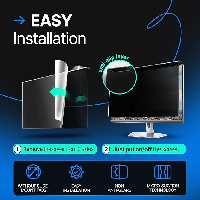 Universal Acrylic 26, 27 Inch Computer Privacy Screen Filter - Image 6
