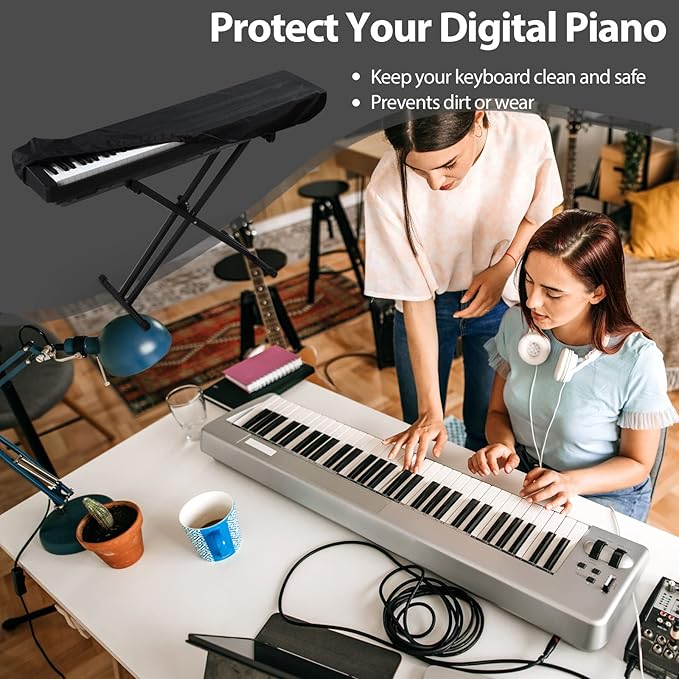 61 Keys Piano Keyboard Dust Cover, Adjustable Electric Piano Keyboard Covers - Image 7