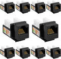 Cmple - 10 Pack Cat6 Keystone Jack Insert Punch Down RJ45 Connectors RJ45 90 by Cmple