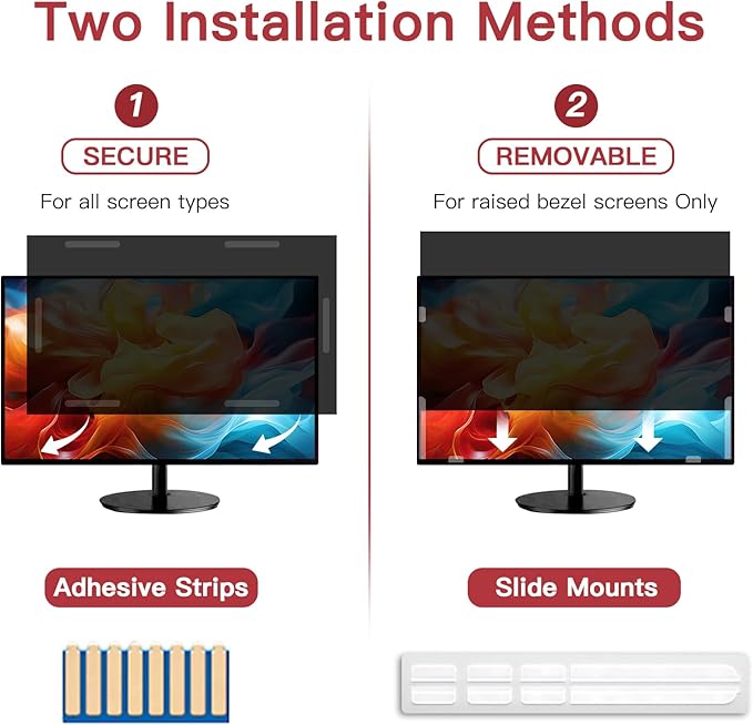2 Pack 24 Inch Privacy Screen for Computer Monitor 16:9 Aspect Ratio, Eye - Image 4