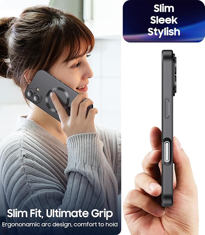 Magnetic for iPhone 16 Case Slim Soft Silicone Bumper Shockproof Metallic - Image 7