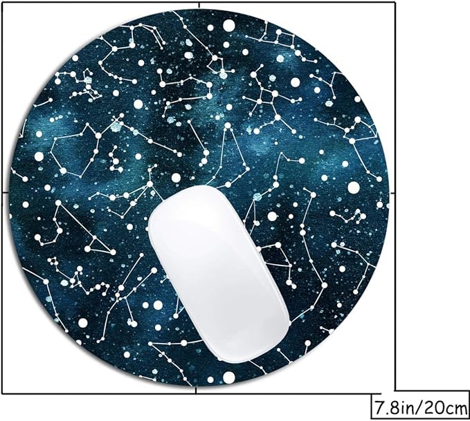 Cool Blue Galaxy Night Sky Pattern Mouse Pad Round Non-Slip Rubber Mousepad - Image 2