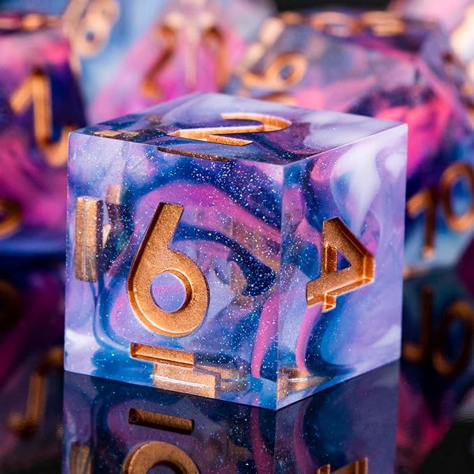 ARUOHHA Sharp Edges Dice Set DND Resin Lightning Dice by ARUOHHA