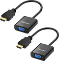 HDMI to VGA, 2 Pack, Uni-Directional Gold-Plated HDMI to VGA Adapter by MoreadDirect