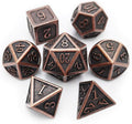 Haxtec Antique Copper Metal DND Dice Set 7 Die Polyhedral D&D Dice Compatible by HaxtecDice