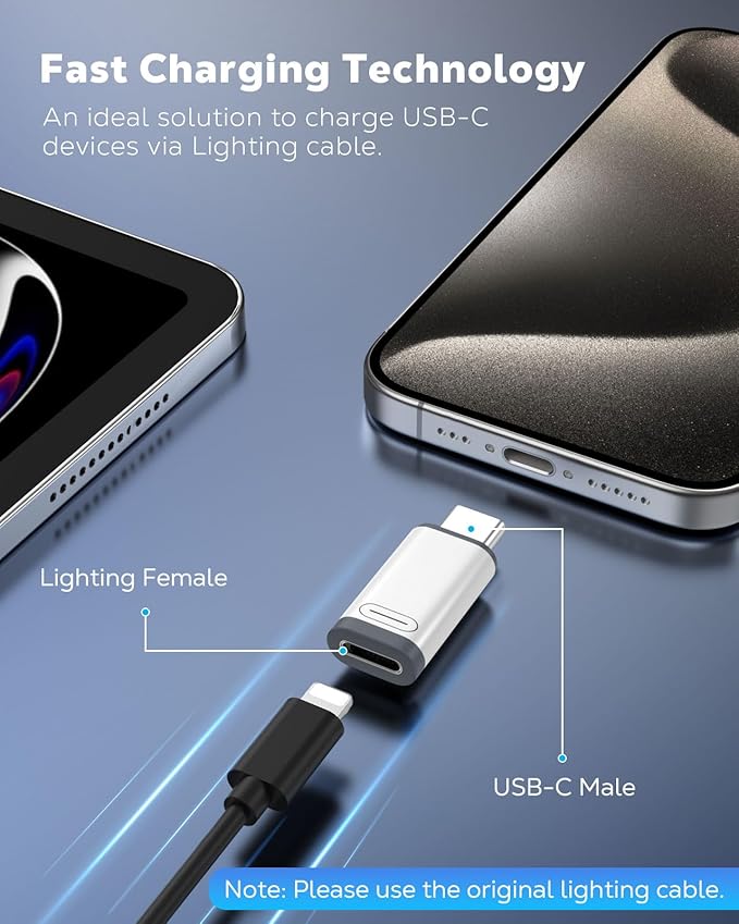 MoKo 2 Pack Lightning to USB C Adapter - Image 3