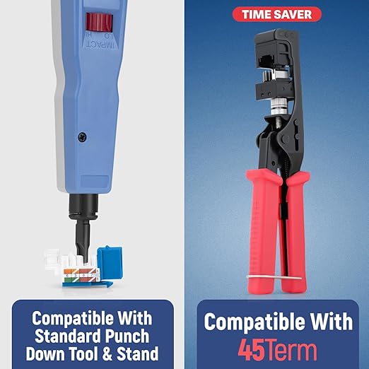 Everest 45° Angled RJ45 Cat5e Keystone Jacks 10-Pack in Blue - Image 5