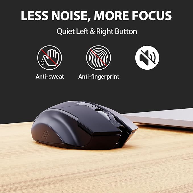 INPHIC Wireless Mouse Rechargeable, Upgraded Visible Battery, 2400 DPI - Image 4