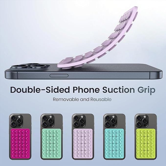 2PACK Silicone Double Sided Suction Phone Case Mount, Detachable Hands Free & - Image 6