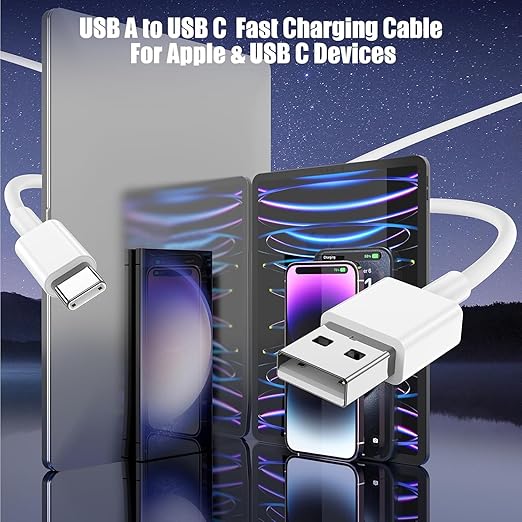 3-Pack 10FT Car Carplay Cable USB A to USB C Cable - Image 3