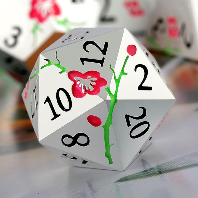 Metal DND Dice, DNDND 7 PCS Glow in The Dark Metallic D&D Dice Set - Image 5