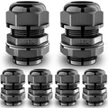 QILIPSU 6pcs M25L Long Thread Cable Gland Waterproof IP68 Nylon Strain Relief by QILIPSU